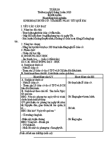 Kế hoạch bài dạy Tiếng Việt + Toán 2 (Kết nối tri thức) - Tuần 19 - Năm học 2022-2023 - Dương Thị Nga