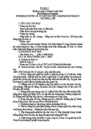 Kế hoạch bài dạy Tiếng Việt + Toán 2 (Kết nối tri thức) - Tuần 2 - Năm học 2022-2023 - Dương Thị Nga