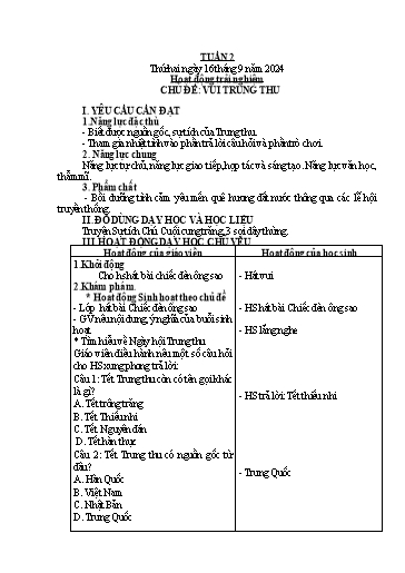 Kế hoạch bài dạy Tiếng Việt + Toán 2 (Kết nối tri thức) - Tuần 2 - Năm học 2024-2025 - Dương Thị Nga