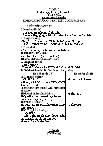Kế hoạch bài dạy Tiếng Việt + Toán 2 (Kết nối tri thức) - Tuần 20 - Năm học 2022-2023 - Dương Thị Nga