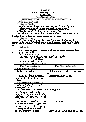 Kế hoạch bài dạy Tiếng Việt + Toán 2 (Kết nối tri thức) - Tuần 24 - Năm học 2023-2024 - Dương Thị Nga