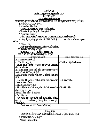 Kế hoạch bài dạy Tiếng Việt + Toán 2 (Kết nối tri thức) - Tuần 25 - Năm học 2023-2024 - Dương Thị Nga