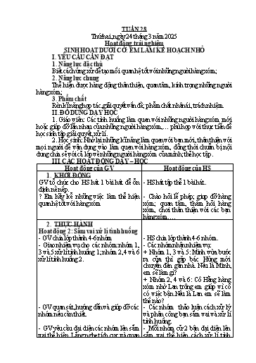Kế hoạch bài dạy Tiếng Việt + Toán 2 (Kết nối tri thức) - Tuần 28 - Năm học 2024-2025 - Dương Thị Nga