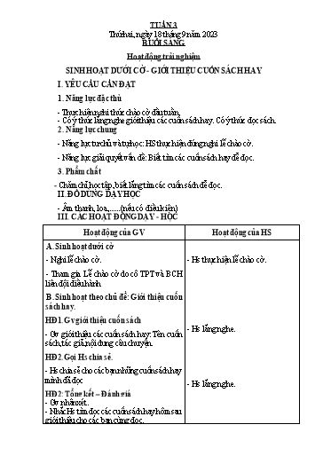 Kế hoạch bài dạy Tiếng Việt + Toán 2 (Kết nối tri thức) - Tuần 3 - Năm học 2023-2024 - Dương Thị Nga