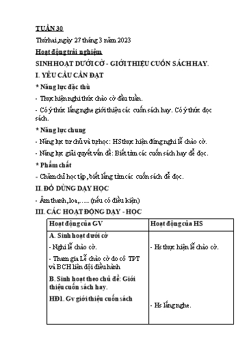 Kế hoạch bài dạy Tiếng Việt + Toán 2 (Kết nối tri thức) - Tuần 30 - Năm học 2022-2023 - Dương Thị Nga