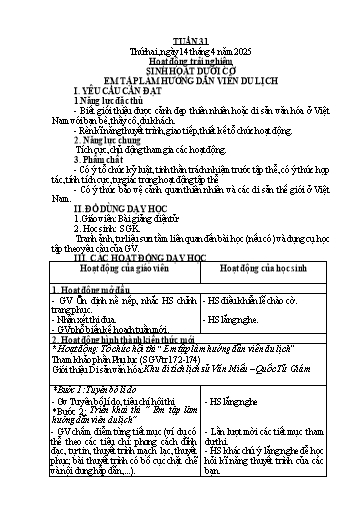 Kế hoạch bài dạy Tiếng Việt + Toán 2 (Kết nối tri thức) - Tuần 31 - Năm học 2024-2025 - Dương Thị Nga