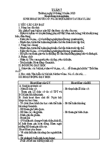 Kế hoạch bài dạy Tiếng Việt + Toán 2 (Kết nối tri thức) - Tuần 7 - Năm học 2023-2024 - Dương Thị Nga