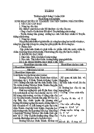 Kế hoạch bài dạy Tiếng Việt + Toán 2 (Kết nối tri thức) - Tuần 9 - Năm học 2024-2025 - Dương Thị Nga