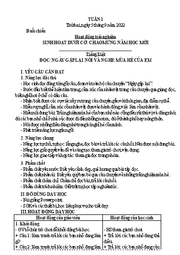 Kế hoạch bài dạy Tiếng Việt + Toán 3 (Kết nối tri thức) - Năm học 2022-2023 - Hoàng Thị Như Uyên