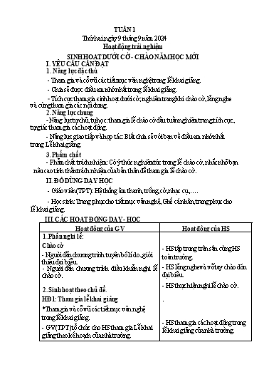 Kế hoạch bài dạy Tiếng Việt + Toán 3 (Kết nối tri thức) - Tuần 1 - Năm học 2023-2024 - Hoàng Thị Như Uyên