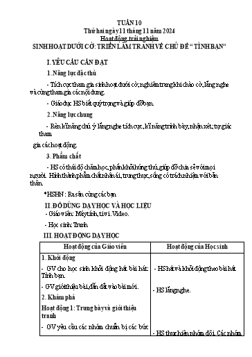 Kế hoạch bài dạy Tiếng Việt + Toán 3 (Kết nối tri thức) - Tuần 10 - Năm học 2024-2025 - Hoàng Thị Như Uyên