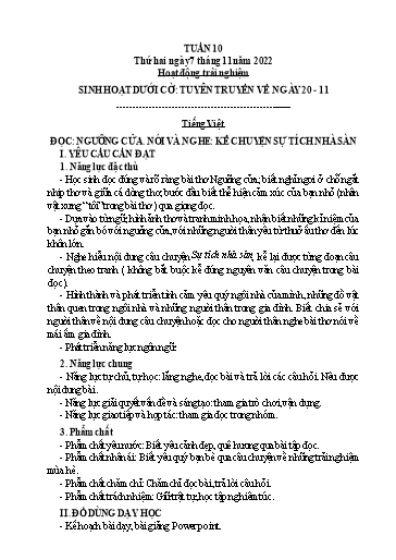 Kế hoạch bài dạy Tiếng Việt + Toán 3 (Kết nối tri thức) - Tuần 10 - Năm học 2022-2023 - Hà Thị Hiên