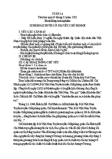 Kế hoạch bài dạy Tiếng Việt + Toán 3 (Kết nối tri thức) - Tuần 14 - Năm học 2022-2023 - Hoàng Thị Như Uyên