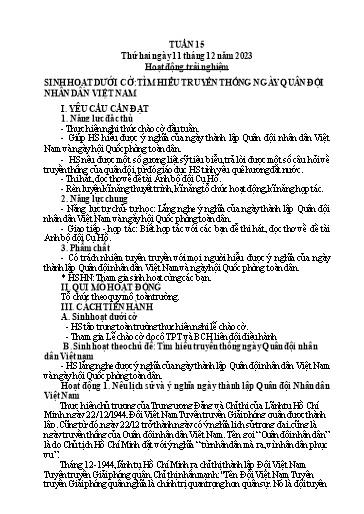 Kế hoạch bài dạy Tiếng Việt + Toán 3 (Kết nối tri thức) - Tuần 15 - Năm học 2023-2024 - Hoàng Thị Như Uyên