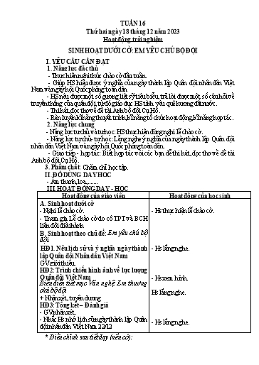 Kế hoạch bài dạy Tiếng Việt + Toán 3 (Kết nối tri thức) - Tuần 16 - Năm học 2023-2024 - Hoàng Thị Như Uyên