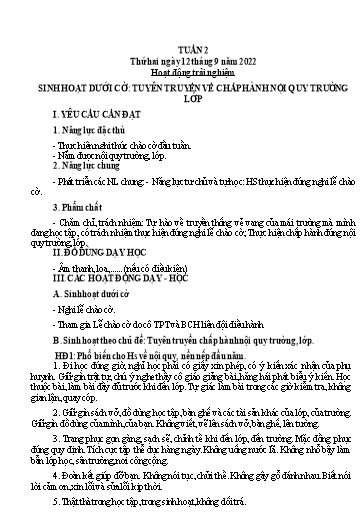 Kế hoạch bài dạy Tiếng Việt + Toán 3 (Kết nối tri thức) - Tuần 2 - Năm học 2022-2023 - Hoàng Thị Như Uyên