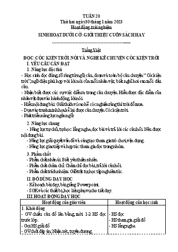 Kế hoạch bài dạy Tiếng Việt + Toán 3 (Kết nối tri thức) - Tuần 20 - Năm học 2022-2023 - Hà Thị Hiên
