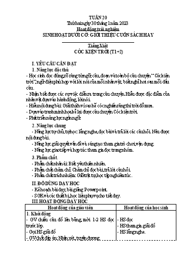Kế hoạch bài dạy Tiếng Việt + Toán 3 (Kết nối tri thức) - Tuần 20 - Năm học 2022-2023 - Hoàng Thị Như Uyên