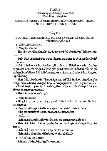Kế hoạch bài dạy Tiếng Việt + Toán 3 (Kết nối tri thức) - Tuần 22 - Năm học 2022-2023 - Hoàng Thị Như Uyên