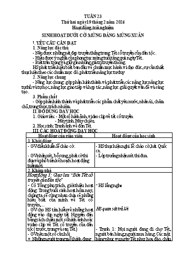 Kế hoạch bài dạy Tiếng Việt + Toán 3 (Kết nối tri thức) - Tuần 23 - Năm học 2023-2024 - Hà Thị Hiên