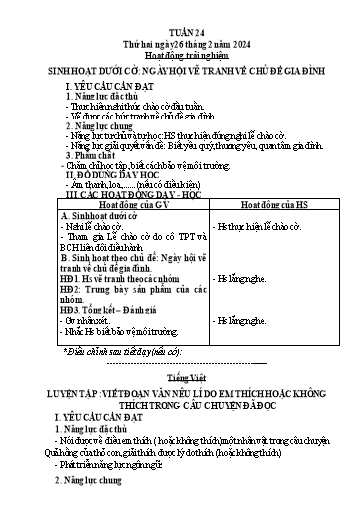 Kế hoạch bài dạy Tiếng Việt + Toán 3 (Kết nối tri thức) - Tuần 24 - Năm học 2023-2024 - Hoàng Thị Như Uyên