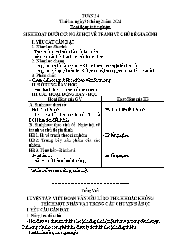 Kế hoạch bài dạy Tiếng Việt + Toán 3 (Kết nối tri thức) - Tuần 24 - Năm học 2023-2024 - Hà Thị Hiên