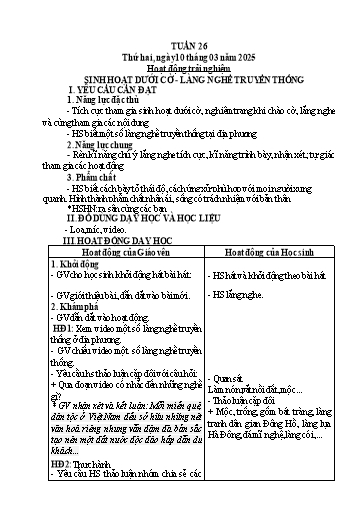 Kế hoạch bài dạy Tiếng Việt + Toán 3 (Kết nối tri thức) - Tuần 26 - Năm học 2024-2025 - Hoàng Thị Như Uyên