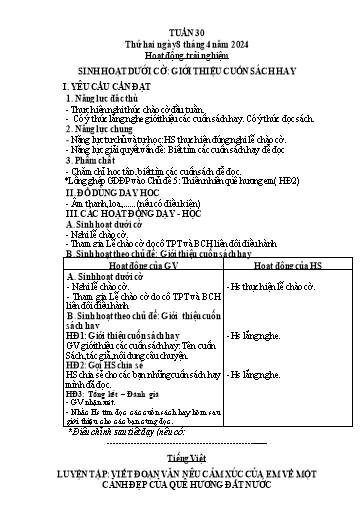 Kế hoạch bài dạy Tiếng Việt + Toán 3 (Kết nối tri thức) - Tuần 30 - Năm học 2023-2024 - Hoàng Thị Như Uyên