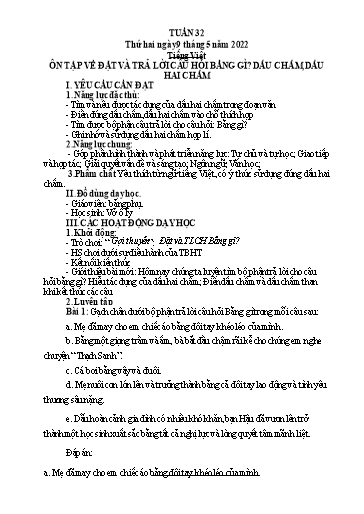 Kế hoạch bài dạy Tiếng Việt + Toán 3 (Kết nối tri thức) - Tuần 32 - Năm học 2021-2022 - Hà Thị Hiên