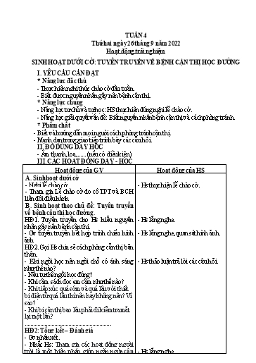 Kế hoạch bài dạy Tiếng Việt + Toán 3 (Kết nối tri thức) - Tuần 4 - Năm học 2022-2023 - Hà Thị Hiên