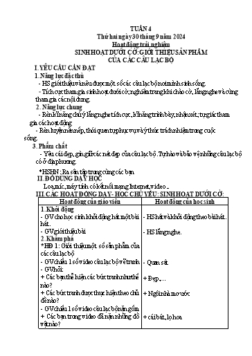 Kế hoạch bài dạy Tiếng Việt + Toán 3 (Kết nối tri thức) - Tuần 4 - Năm học 2024-2025 - Hoàng Thị Như Uyên