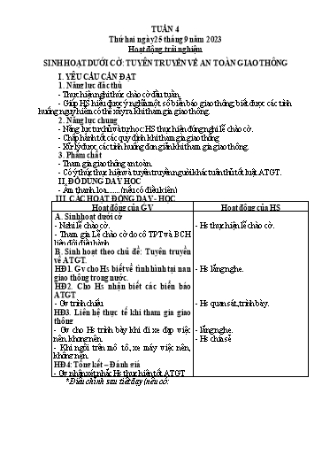 Kế hoạch bài dạy Tiếng Việt + Toán 3 (Kết nối tri thức) - Tuần 4 - Năm học 2023-2024 - Hoàng Thị Như Uyên