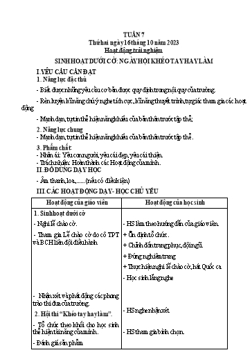 Kế hoạch bài dạy Tiếng Việt + Toán 3 (Kết nối tri thức) - Tuần 7 - Năm học 2023-2024 - Hoàng Thị Như Uyên