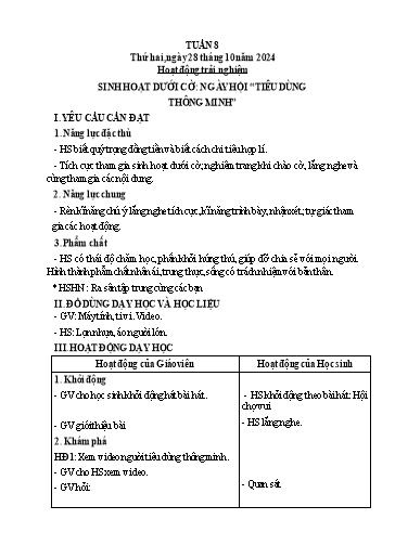 Kế hoạch bài dạy Tiếng Việt + Toán 3 (Kết nối tri thức) - Tuần 8 - Năm học 2024-2025 - Hoàng Thị Như Uyên