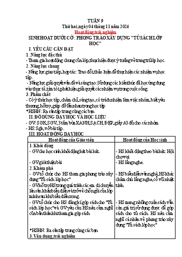 Kế hoạch bài dạy Tiếng Việt + Toán 3 (Kết nối tri thức) - Tuần 9 - Năm học 2024-2025 - Hoàng Thị Như Uyên