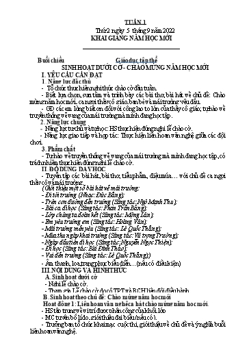 Kế hoạch bài dạy Tiếng Việt + Toán 4 - Tuần 1 - Năm học 2022-2023 - Phan Đình Khôi