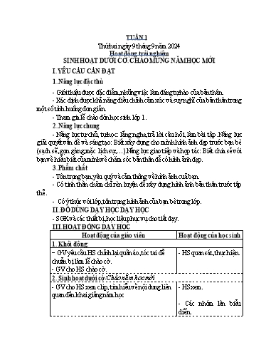Kế hoạch bài dạy Tiếng Việt + Toán 4 - Tuần 1 - Năm học 2024-2025 - Phan Đình Khôi