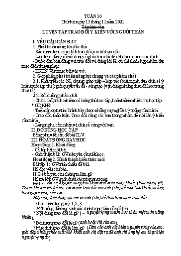 Kế hoạch bài dạy Tiếng Việt + Toán 4 - Tuần 10 - Năm học 2021-2022 - Phan Đình Khôi