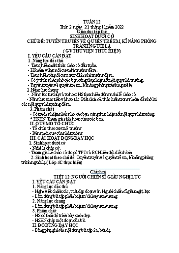 Kế hoạch bài dạy Tiếng Việt + Toán 4 - Tuần 10 - Năm học 2022-2023 - Phạm Thị Hương Giang