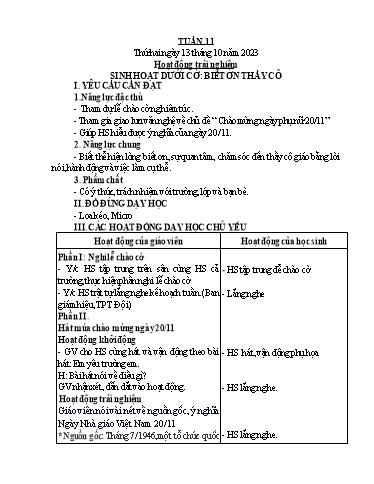 Kế hoạch bài dạy Tiếng Việt + Toán 4 - Tuần 11 - Năm học 2023-2024 - Phan Đình Khôi