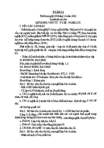 Kế hoạch bài dạy Tiếng Việt + Toán 4 - Tuần 12 - Năm học 2021-2022 - Phan Đình Khôi