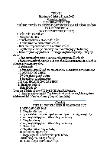 Kế hoạch bài dạy Tiếng Việt + Toán 4 - Tuần 12 - Năm học 2022-2023 - Phan Đình Khôi