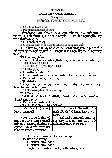 Kế hoạch bài dạy Tiếng Việt + Toán 4 - Tuần 13 - Năm học 2021-2022 - Phan Đình Khôi