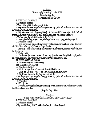 Kế hoạch bài dạy Tiếng Việt + Toán 4 - Tuần 13 - Năm học 2022-2023 - Phan Đình Khôi