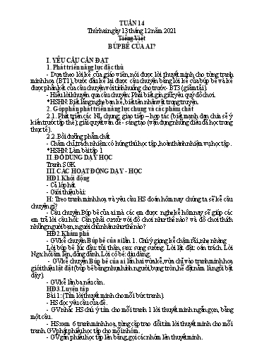Kế hoạch bài dạy Tiếng Việt + Toán 4 - Tuần 14 - Năm học 2021-2022 - Phan Đình Khôi