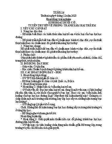 Kế hoạch bài dạy Tiếng Việt + Toán 4 - Tuần 14 - Năm học 2023-2024 - Phan Đình Khôi