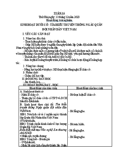 Kế hoạch bài dạy Tiếng Việt + Toán 4 - Tuần 15 - Năm học 2023-2024 - Phan Đình Khôi
