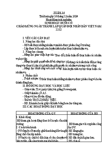 Kế hoạch bài dạy Tiếng Việt + Toán 4 - Tuần 15 - Năm học 2024-2025 - Phạm Thị Hương Giang