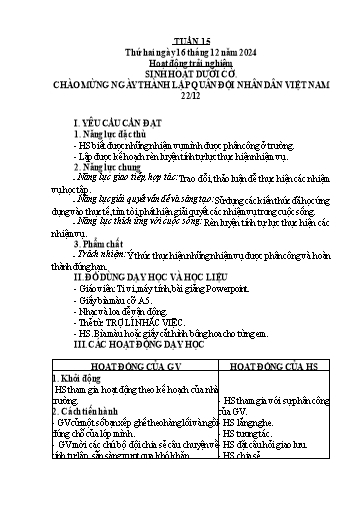 Kế hoạch bài dạy Tiếng Việt + Toán 4 - Tuần 15 - Năm học 2024-2025 - Phan Đình Khôi
