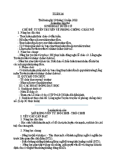 Kế hoạch bài dạy Tiếng Việt + Toán 4 - Tuần 16 - Năm học 2022-2023 - Phạm Thị Hương Giang